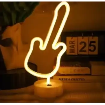 Neon Gitar Masa Lambası Pil+usb