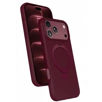 Newface Apple İphone 18 Pro Max Regal Magsafe Standlı Kapak - Bordo