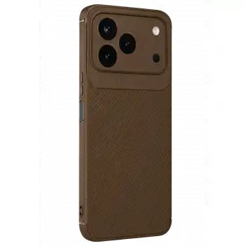 Newface Tecno Spark 50 4g Auto Focus Karbon Kapak - Kahverengi