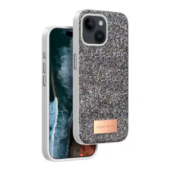 Onegif Apple İphone 15 Bright Simli Kapak - Gümüş