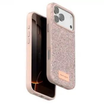 Onegif Apple İphone 17 Pro Bright Simli Kapak - Pembe