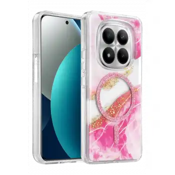 Onegif Xiaomi Redmi Note 15 Pro 4g Lotus Simli Magsafe Kapak - Pembe