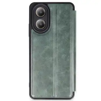 Oppo A38 Kılıf Flip Cover - Koyu Yeşil