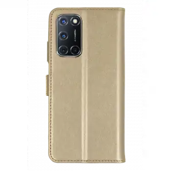 Oppo A52 Trend S Plus Kapaklı Kılıf - Gold