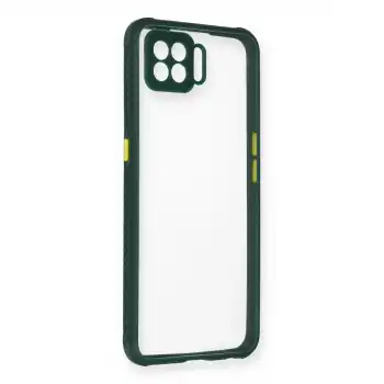 Oppo A73 Kılıf Miami Şeffaf Silikon - Koyu Yeşil