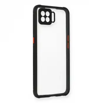 Oppo A73 Kılıf Miami Şeffaf Silikon - Siyah