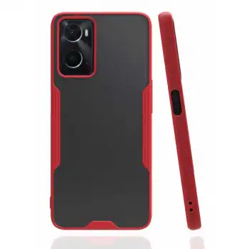 Oppo A96 Kılıf Platin Silikon - Kırmızı