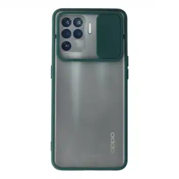 Oppo Reno 5 Lite Kılıf Palm Buzlu Kamera Sürgülü Silikon - Yeşil