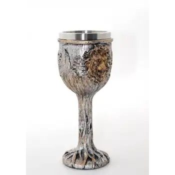 Paslanmaz Çelik Aslan Büstü Kadeh Bardak Alk2563