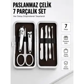 Paslanmaz Çelik Kişisel Bakım Seti – 7 Parça
