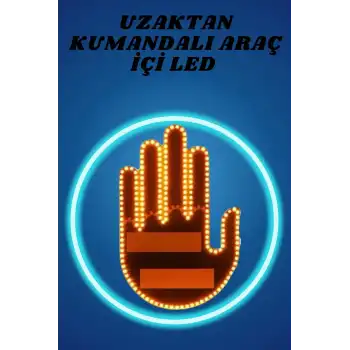 Pilli Led Işık Araç Camı İçin Uzaktan Kumandalı El Simgesi