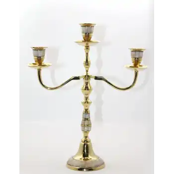 Pirinç Sedefli 3lü Şamdan 19124