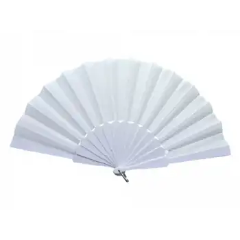 Plastik Düz Kumaş Yelpaze 12li Beyaz