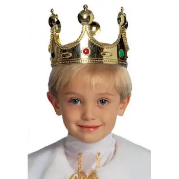Plastik Kral Tacı Altın Renk Çocuk Boy