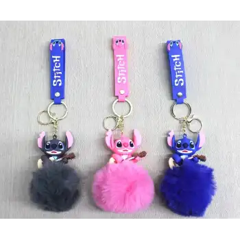 Ponponlu Stitch Anahtarlık Alk4245