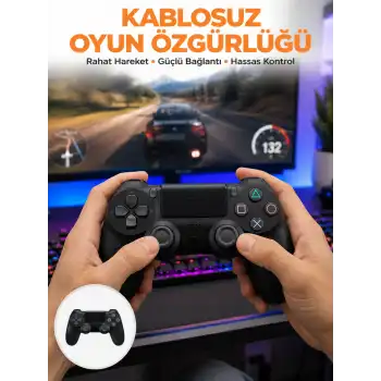 PS4 Uyumlu Kablosuz Oyun Kolu – Gerçekçi Titreşimli Geri Bildirim Yeni Nesil