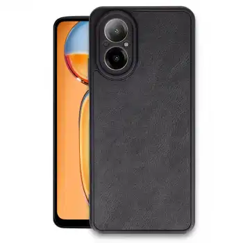 Realme 12 Lite Kılıf Aras Deri Kapak - Siyah