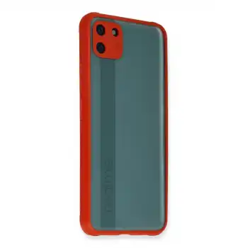 Realme C11 Kılıf Miami Şeffaf Silikon - Kırmızı