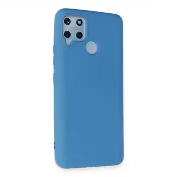 Realme C15 Kılıf Nano İçi Kadife Silikon - Mavi