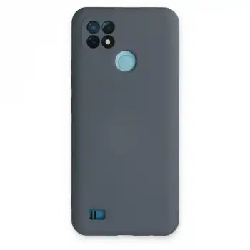 Realme C21 Kılıf Nano İçi Kadife Silikon - Gri