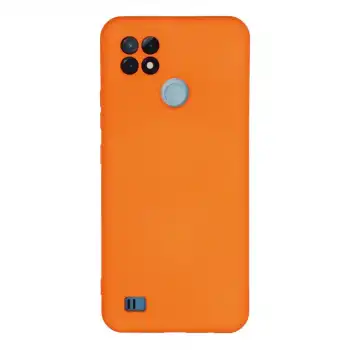 Realme C21 Kılıf Nano İçi Kadife Silikon - Turuncu