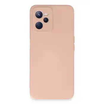 Realme C35 Kılıf Nano İçi Kadife Silikon - Pudra