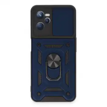 Realme C35 Kılıf Pars Lens Yüzüklü Silikon - Lacivert