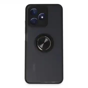 Realme C53 Kılıf Montreal Yüzüklü Silikon Kapak - Siyah