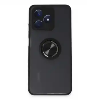 Realme C53 Kılıf Montreal Yüzüklü Silikon Kapak - Siyah