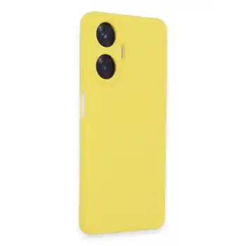 Realme C55 Kılıf Nano İçi Kadife Silikon - Sarı