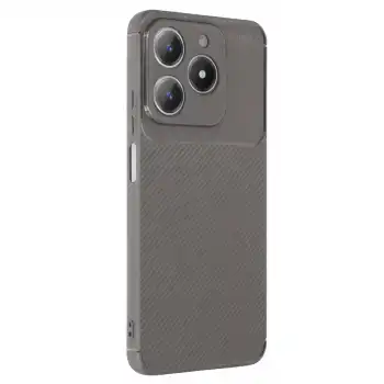 Realme C61 Kılıf Auto Focus Karbon Kapak - Gri