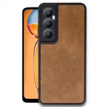 Realme C65 Kılıf Aras Deri Kapak - Taba