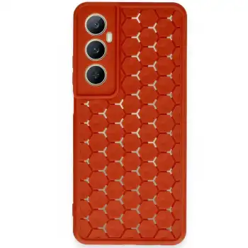 Realme C65 Kılıf Petek Silikon Kapak - Kırmızı
