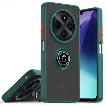 Realme C75 4g Kılıf Montreal Yüzüklü Silikon Kapak - Yeşil
