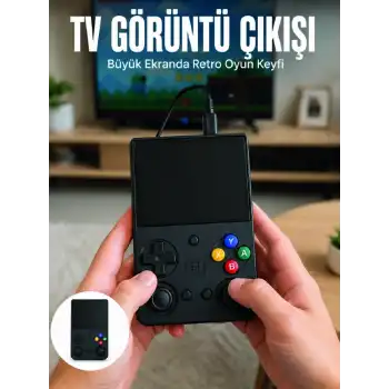 Retro Oyun Konsolu Çift Analog Joystick 64GB Hafızalı Taşınabilir El Konsolu