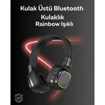 RGB Işıklı Katlanabilir Bluetooth 5.3 Kulak Üstü Kulaklık