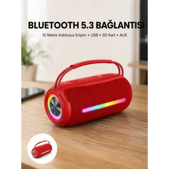 RGB Işıklı Taşınabilir Hoparlör – Çoklu Bağlantı Desteği