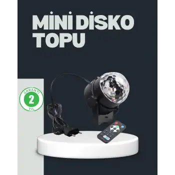 RGB LED Disko Küresi 7 Modlu Uzaktan Kumandalı