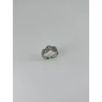 Rodyum Kaplama Zirkon Taşlı Yüzük