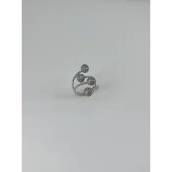 Rodyum Kaplama Zirkon Taşlı Yüzük