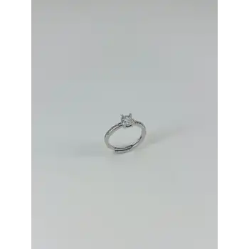 Rodyum Kaplama Zirkon Taşlı Yüzük