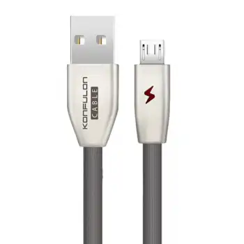 S53 Led Işıklı Micro Usb Kablo 1m 3a - Siyah