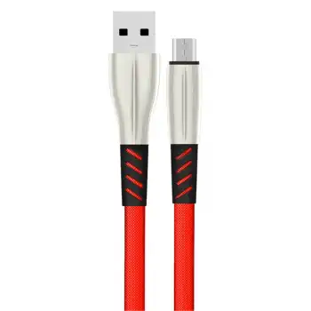 S88 Metal Uçlu Micro Usb Kablo 1m 2.4a - Kırmızı