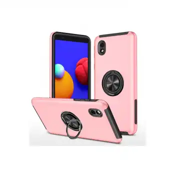 Samsung Galaxy A01 Core Kılıf Elit Yüzüklü Kapak - Pembe