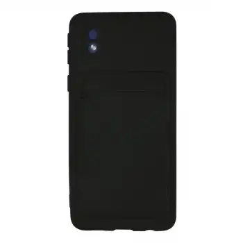 Samsung Galaxy A01 Core Kılıf Kelvin Kartvizitli Silikon - Siyah