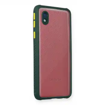 Samsung Galaxy A01 Core Kılıf Miami Şeffaf Silikon - Koyu Yeşil