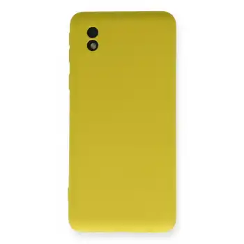 Samsung Galaxy A01 Core Kılıf Nano İçi Kadife Silikon - Sarı