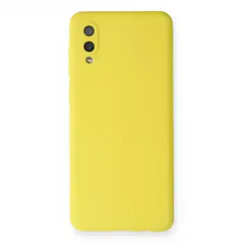 Samsung Galaxy A02 Kılıf Nano İçi Kadife Silikon - Sarı