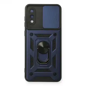 Samsung Galaxy A02 Kılıf Pars Lens Yüzüklü Silikon - Lacivert