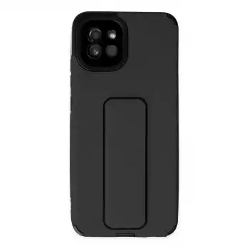Samsung Galaxy A03 Kılıf Mega Standlı Silikon - Siyah